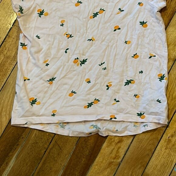 Old Navy Girl’s Light Pink Softest Tee with Orange Slices Size Large (10-12) - Picture 3 of 6